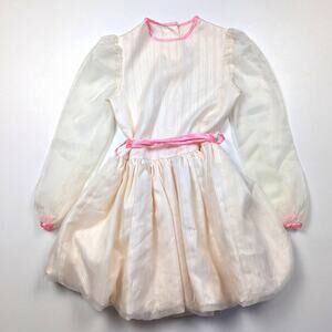 Vintage Manhattan Dress Girls Size 8 Semi Sheer Bubble Hem